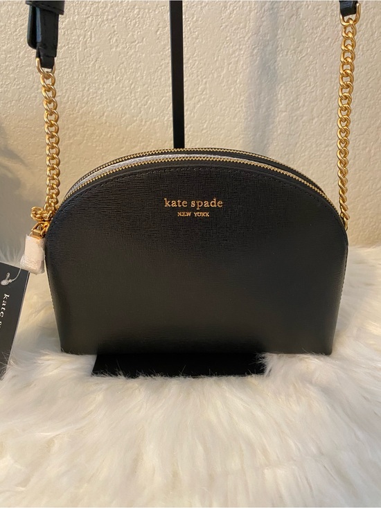 kate spade Handbags - kate spade black leather crossbody with gold chain